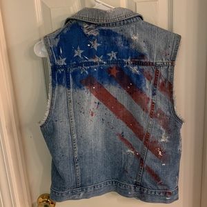 BDG Denim Distressed Patriotic Vest.